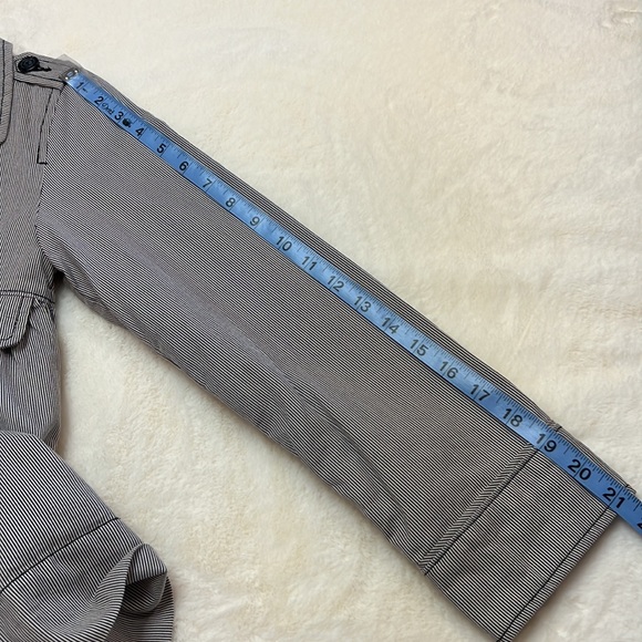 Old Navy Beige Striped Pea Coat - Picture 14 of 16